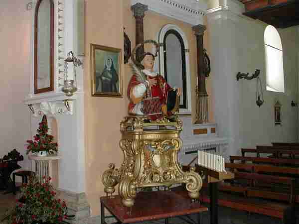 La statue de S. Lorenzo L. e M. dans l' Eglise Collégiale de Saint Laurent Lévite et Martyr